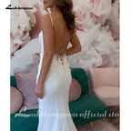 Lakshmigown Spaghetti Straps Soft Satin Mermaid Wedding Dress for Bride 2026 Open Back Bridal Gwon vestido de novia Customized