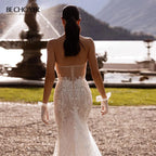 Sleeveless Mermaid Wedding Dress 2026 Sweetheart Lace Backless Bride Gown Princess BECHOYER RY147 Customized Vestido De Noiva