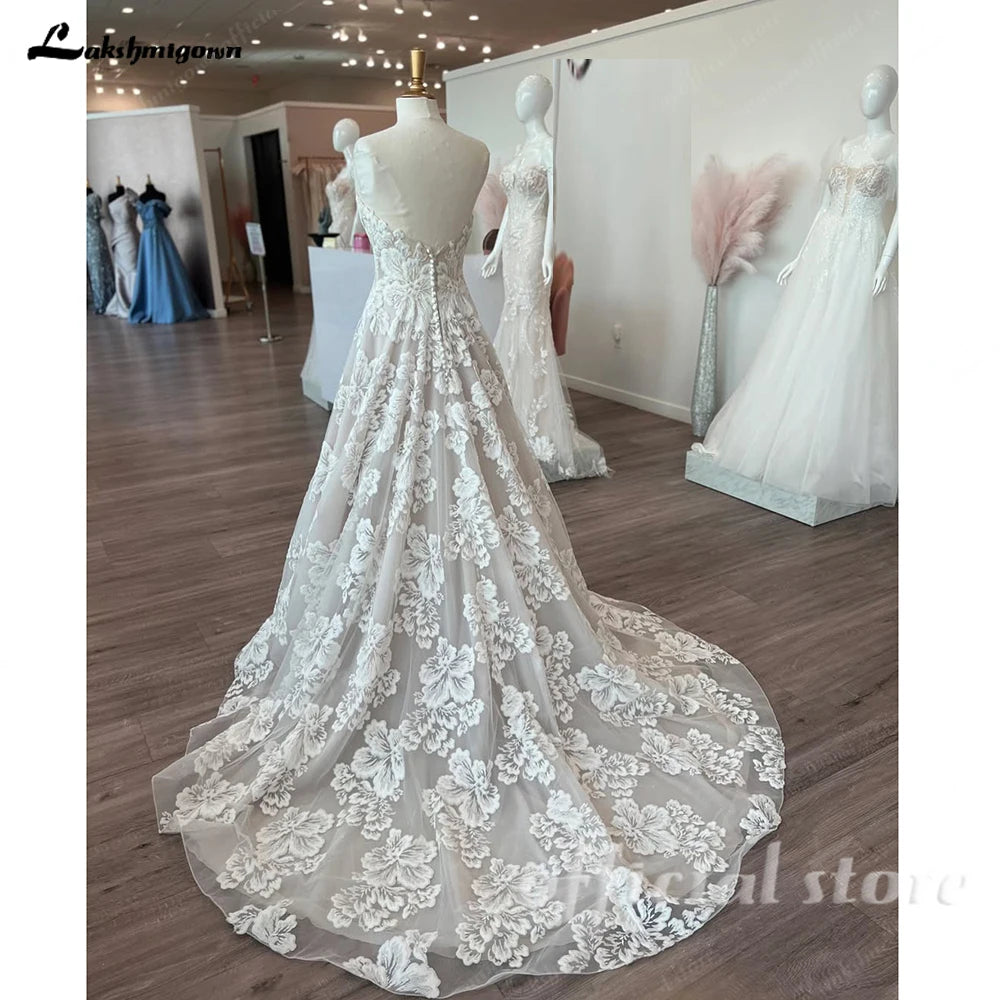 Lakshmigown Sweetheart Women's Wedding Dress Champagne Boho Wedding Gown Vestido De Novia Para Boda Customized