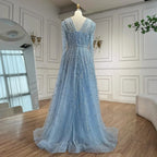Saudi Arabic Elegant Nude A-Line Beaded Evening Dress Gown For Wedding Occasion 2025 DLA71803D Customized
