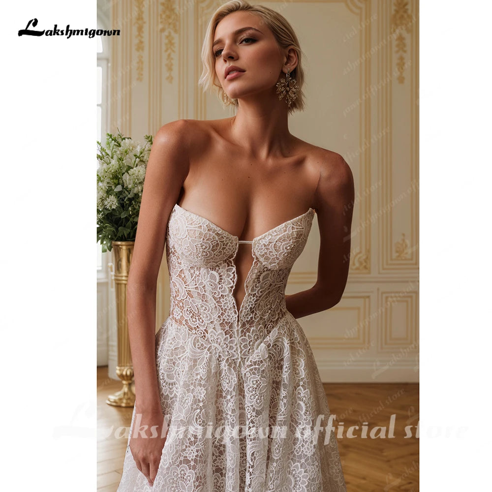 Lakshmigown Sweetheart Off Shoulder Lace Wedding Dress A-line Wedding Gowns For Women Robe De Mariee Customized