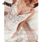 Lakshmigown Spaghetti Straps Floral Lace Mermaid Wedding Dress Vestido Novia V Neck Civil Bridal Boho Wedding Gowns Customized