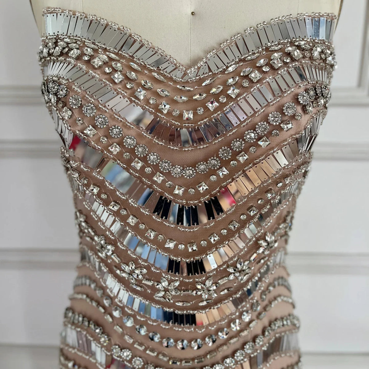 Serene Hill Strapless Luxury Beaded Mermaid Evening Dress for Women Celebrity Party Gowns 2026 Customized DLA73449