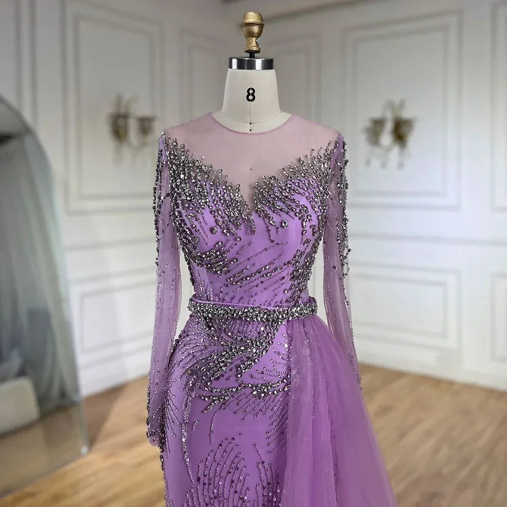 Serene Hill Caramel Mermaid Evening Dresses With Beaded Skirt And Lace-up Detail For Wedding Party 2025 DLA72376 Customized