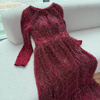 Serene Hill Wine Red Long Sleeves Muslim A-line Evening Dress Pearls Beaded Party Gowns for Women Plus Size Customized DLA72738B