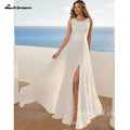 Lakshmigown Chiffon Wedding Dresses With High Split Front A-Line Beach Wedding Gowns Open Back 2025 Noiva Vestido Customized