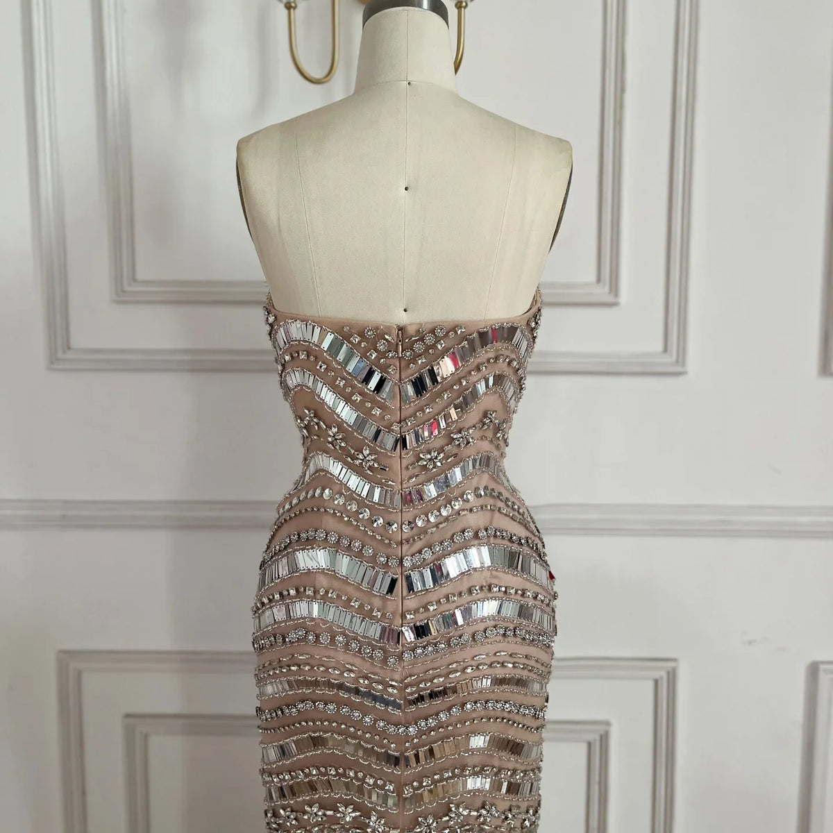 Serene Hill Strapless Luxury Beaded Mermaid Evening Dress for Women Celebrity Party Gowns 2026 Customized DLA73449