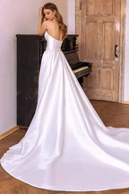 Lakshmigown Luxury Sweetheart Mermaid Satin Wedding Dress Detachable Skirt Backless And Zipper Woman Evening Dress For Wedding