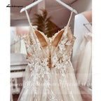 Lakshmigown Spaghetti Straps Lace Wedding Dress Open Back Civil Bridal Bohemian Wedding Gowns Customized Vestidos de Nova