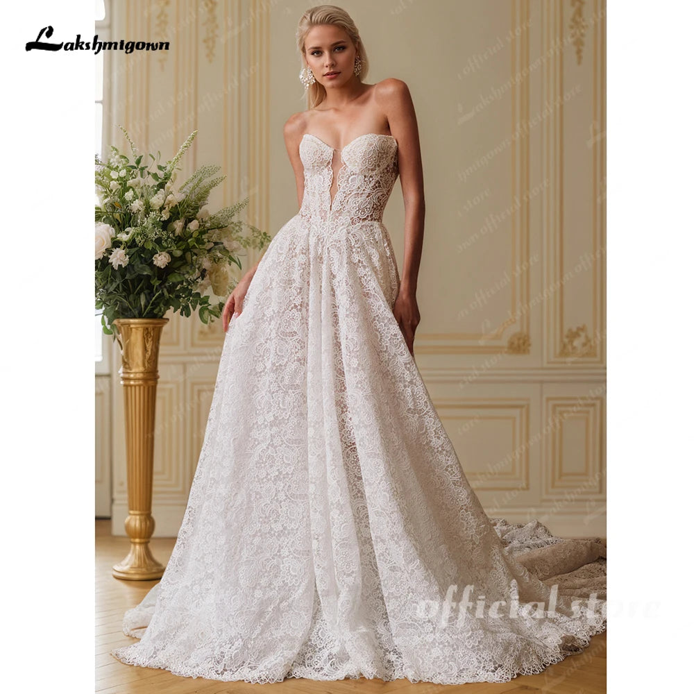 Lakshmigown Sweetheart Off Shoulder Lace Wedding Dress A-line Wedding Gowns For Women Robe De Mariee Customized