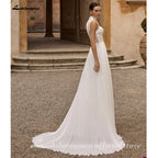 Lakshmigown Boho Floral Lace Applique Bridal Gown with Jacket Sweep Train A-Line Wedding Dress Robes De Soirée  Customized