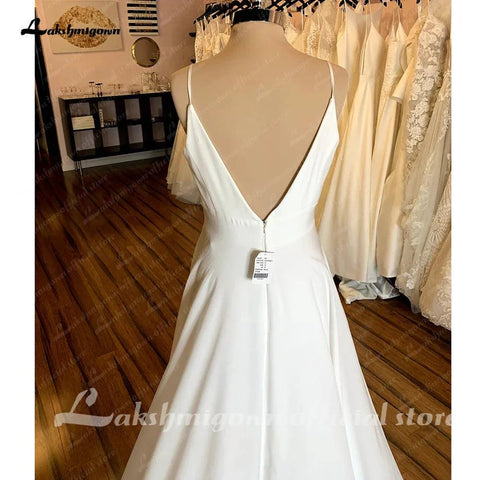 NumberSea Einfache Brautkleider 2025 Neue Ankunft V-ausschnitt Lange Braut Kleid Hohe Qualität Zipper A-linie Elegante Brautkleid 