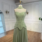 Elegante Verde Salvia   Abito da Sera a Linea A in Chiffon LA73073