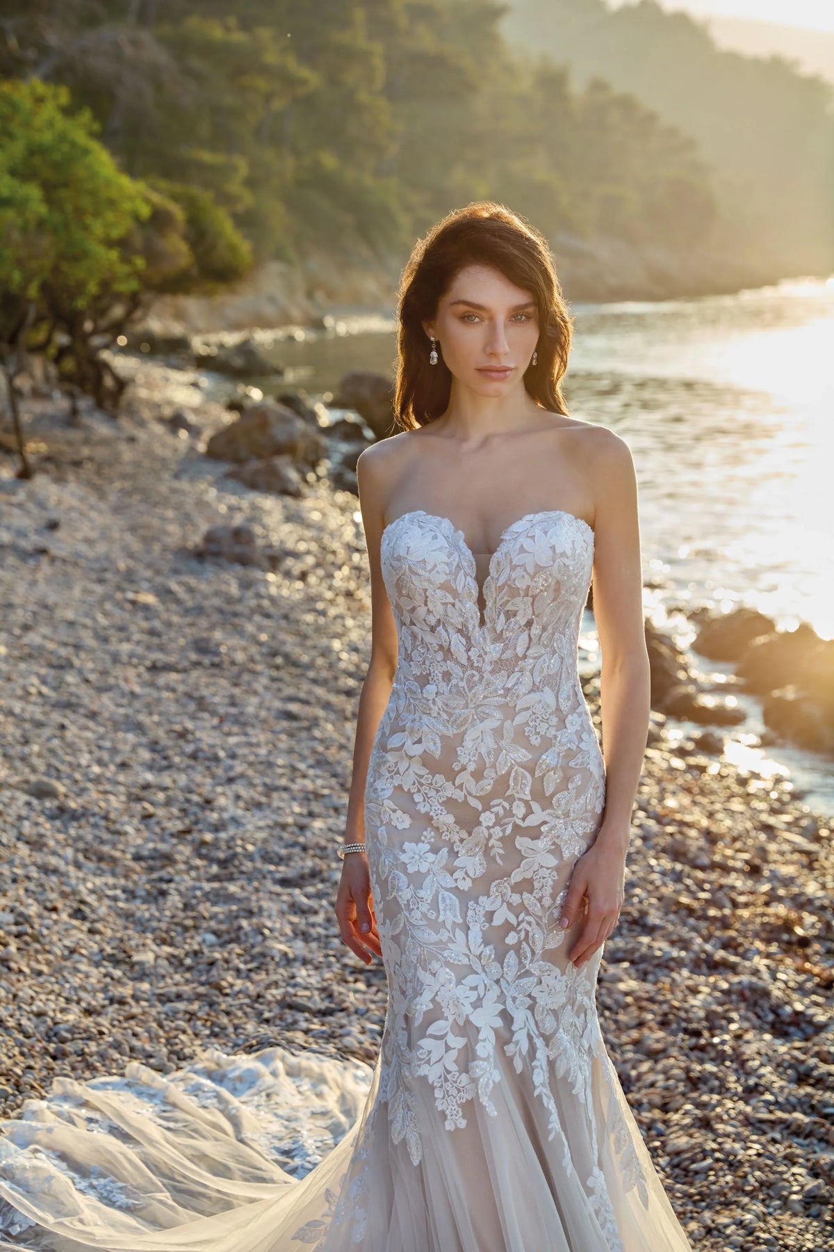 Lakshmigown Sweetheart Mermaid Wedding Dresses For Mariages Appliques Lace Court Train Tulle Vestido De Casamento Customized