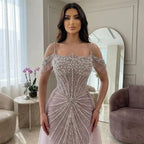 Serene Hill 2026 Mermaid Evening Gowns Pearl Beaded Tassel Formal Party Dresses for Wedding Guest DLA73148B Customized