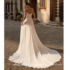 Lakshmigown Two-Piece Wedding Dress with Sheer Lace Corset Detachable Chiffon Cape  A Line Bridal Gown Customized