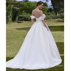 Lakshmigown Pleat Off The Shoulder A-Line Wedding Dress Sweetheart Women 2026 Backless Sweep Train Vestidos De Novia Customized