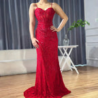 Abito da Sera Rosso Elegante con Spacco LA72998
