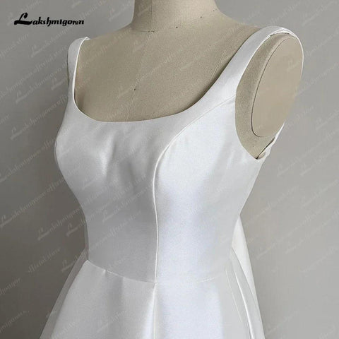 Vestidos de noiva em cetim A-Line NumberSea para mulher 2025 Vestidos civis para noivas Praia Boho Vestidos de noiva com laço 
