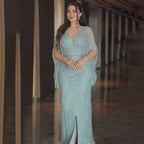 Serene Hill Nude V-neck Mermaid Beaded Evening Dresses 2025 Wedding Party Gowns For Women DLA72288A Customized