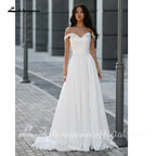 Lakshmigown Pleat Beading A-Line Wedding Dress Strapless High Slit Off The Shoulder Backless Bridal Gown Vestidos De Customized