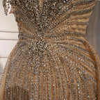 Serene Hill Green Mermaid Beaded Evening Party Gown 2026 Elegant Off-Shoulder Runway Dress with Overskirt Customized DLA73392