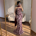 Serene Hill 2026 Black Strapless Mermaid Evening Dress with Scarf Elegant Formal Party Gowns for Women DLA73607 Customizedf
