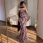 Serene Hill 2026 Black Strapless Mermaid Evening Dress with Scarf Elegant Formal Party Gowns for Women DLA73607 Customizedf