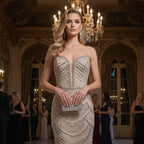 Serene Hill Mermaid Beaded Pearls Evening Gala Dresses 2026 High End Strapless Party Gowns Robe De Soiree DLA72900 Customized