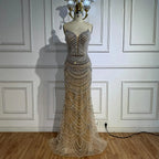 Serene Hill Mermaid Beaded Pearls Evening Gala Dresses 2026 High End Strapless Party Gowns Robe De Soiree DLA72900 Customized
