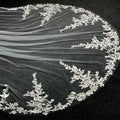 Real Photos Long Lace Appliques Wedding Veil White Ivory Cathedral 1 Layer Bridal Veil 3Meters Bride Veil