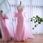 Abito da Sera con Fiocco Rosa di Lusso Dubai LA73061A
