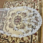Real Photos Long Lace Appliques Wedding Veil White Ivory Cathedral 1 Layer Bridal Veil  Bride Veil Wedding Accessories