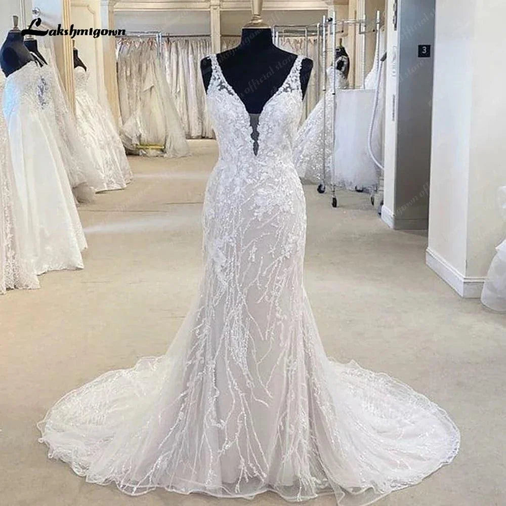 NumberSea Princess Lace Mermaid/Trumpet Wedding Dress Backless Court Train 2025 Off the Shoulder Vestido Novia Wedding Gowns