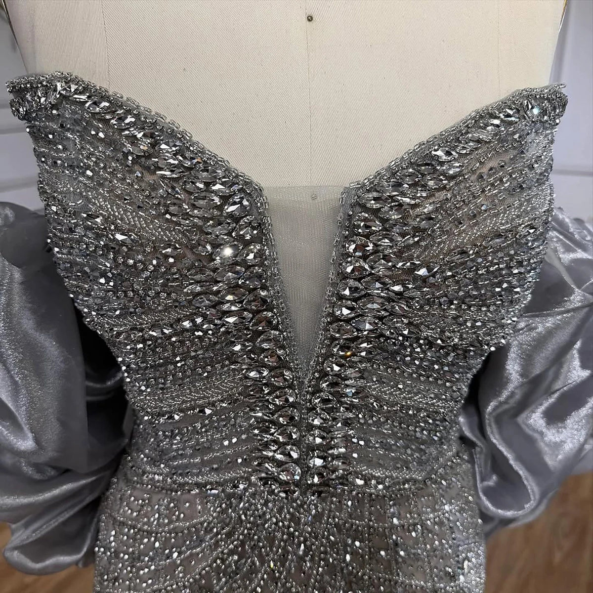 2026 Pink Strapless Mermaid Luxury Beaded Evening Dresses with Cape Formal Party Gowns Customized | Nightbubo