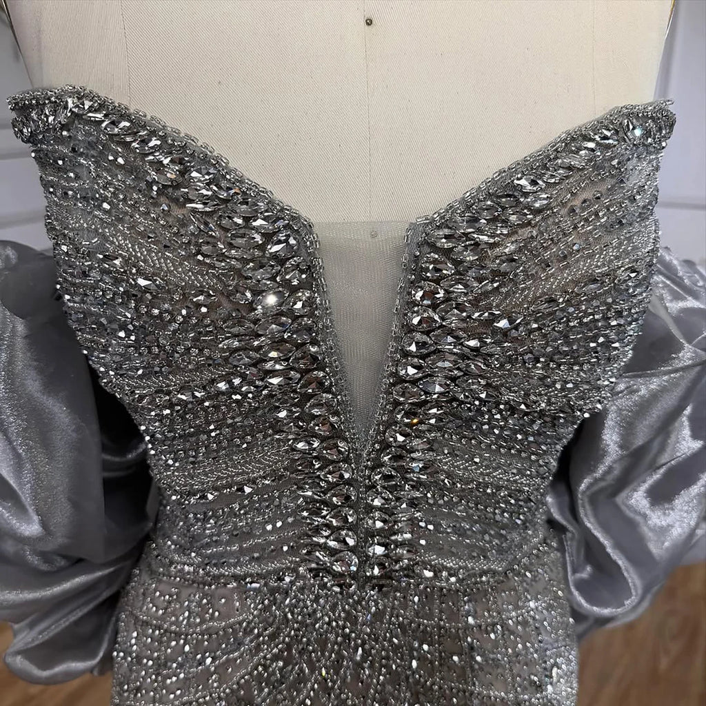 Serene Hill 2026 Pink Strapless Mermaid Luxury Beaded Evening Dresses with Cape Formal Party Gowns Customized DLA73411