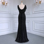 Serene Hill Customized Silver Nude Beaded Mermaid Evening Dresses 2025 Elegant Party Gowns For Women Wedding DLA70752