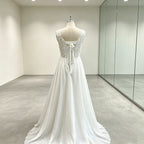 Lakshmigown Plus Size Wedding Dress A Line V Neck Tank Lace Appliques Chiffon Wedding Party Gowns Bride Gown Customized