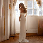 Off Shoulder Satin Mermaid Wedding Dress Corset Side Cut High Slit Chapel Bridal Gown Custom Made Vestido De Novia Robe De Novia