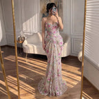 Serene Hill Strapless Mermaid Evening Dress Flower Pattern Formal Wedding Party Gowns for Women 2026 Customized DLA73552