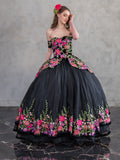 Abito da Sera Spalla Scoperta Stile Charro Floreale di Calla SCL30016