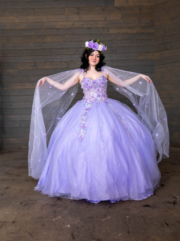 Ärmelloses Ballkleid mit Cape-Ärmeln von Calla SCL30006