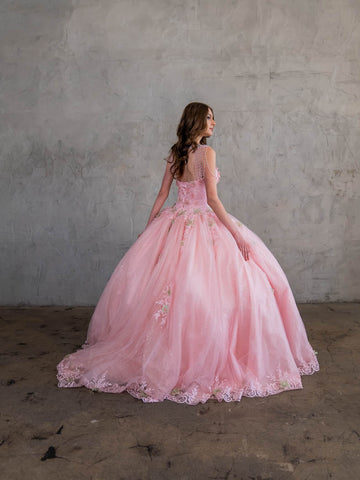 Ärmelloses Ballkleid mit Blumenapplikation von Calla SCL30011