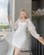 Vestido Blanco Encantador Tipo Funda para Baile de Bienvenida Vestido Blanco para Fiesta Y2179