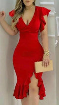 Vestido Vermelho Sensual para Mulheres Vestido Vermelho para Baile de Finalistas Y5506