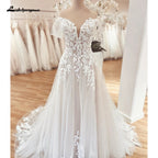 Lakshmigown Vinatge Off Shoulder Sweetheart Wedding Dress 2025 Wedding Party Dress Customized vestido para boda playa