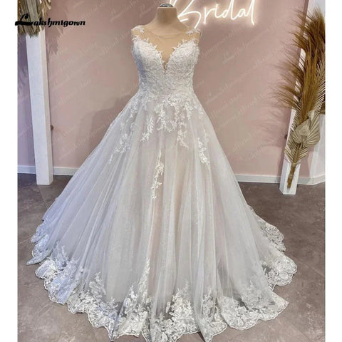 Vestidos de noiva de renda para mulher estilo boho, estilo princesa NumberSea, 2025, vestido de noiva estilo sereia, corte A, vestido de noiva estilo praia, robe de casamento 