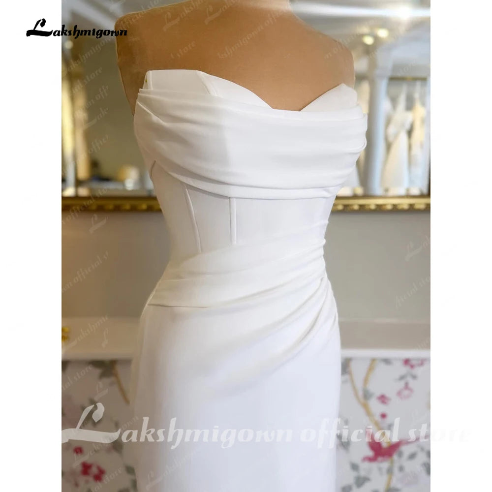 Lakshmigown Elegant Mermaid Wedding Dresses With Train Sweeheart Neck Bridal Gowns Customized Vestidos De Novia Boda