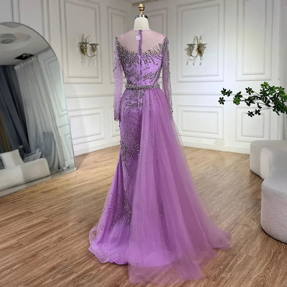 Serene Hill Caramel Mermaid Evening Dresses With Beaded Skirt And Lace-up Detail For Wedding Party 2025 DLA72376 Customized