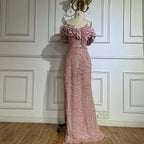 Serene Hill Customized Sage Green Off Shoulder Mermaid Evening Dresses 2024 Arabic Formal Gowns For Women Wedding Party DLA72281
